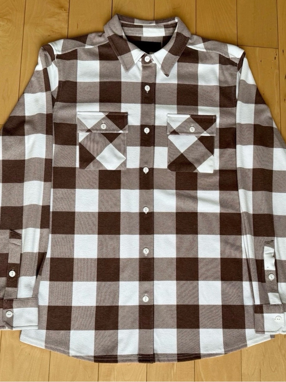 Boot Barn Casual Brown and White Buffalo Check Button-Up Shirt